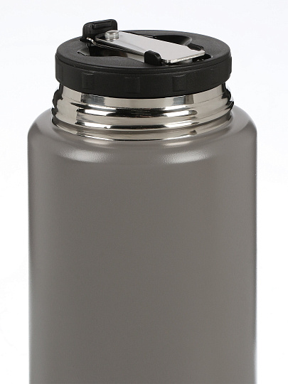 Термос для еды, нержавеющая сталь, 0.75 л, широкая горловина, Daniks, Эгида, колба нержавеющая сталь, с ложкой, с чехлом, серый, DTS-750