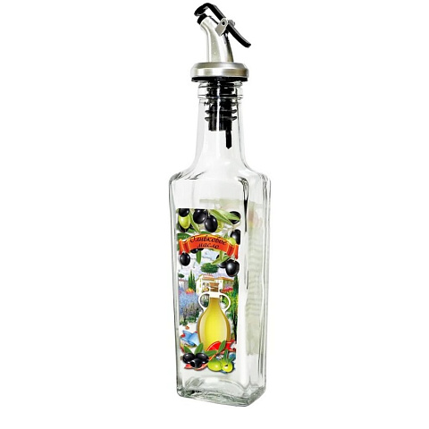 Бутылка для масла, стекло, 250 мл, с пластиковым дозатором, в ассортименте, 626-588/626-589