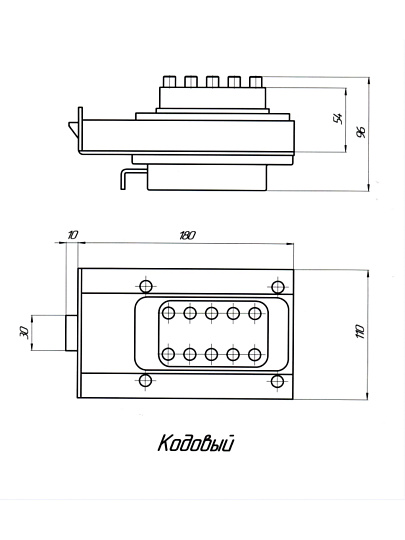Замок накладной кодовый подъездный, Ригель, 2 064, черный