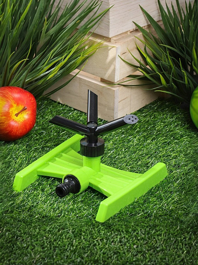 Разбрызгиватель трехлепестковый, на Н-образной подставке, вращающийся, быстросъемный, Grandy, JS-307