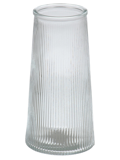 Ваза стекло, настольная, 20х9 см, Вертикаль, A060222, прозрачная