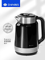 Чайник электрический Daniks, D3020, черный глянцевый, 1.7 л, 2200 Вт, скрытый нагревательный элемент, пластик - фото 5