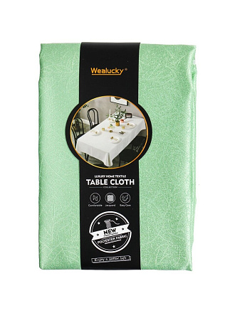 Скатерть 140х180 см, 100% полиэстер, Листья, зеленая, Y264
