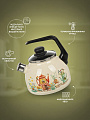 Чайник сталь, эмалированное покрытие, 3 л, со свистком, ручка консольная, СтальЭмаль, Чайный домик, индукция, слоновая кость, 4с209я - фото 2