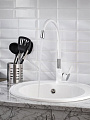 Смеситель для кухни, РМС, гибкий излив, с картриджем, белый, SL123W-016F-1 - фото 3