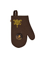 Рукавица для бани войлок, лого, коричневая, Банные штучки, 41420