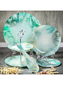 Блюдо стекло, для сервировки, круглое, 30 см, вращающееся, Мрамор бирюза, Daniks - фото 6