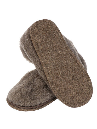 Чуни унисекс, шерсть, серо-коричневые, р. 39-40, закрытые, МЧ02СКР