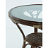 Стол натуральный ротанг, со стеклом, 83х83х77 см, круглый, столешница стеклянная, олива, 02/09А - фото 6