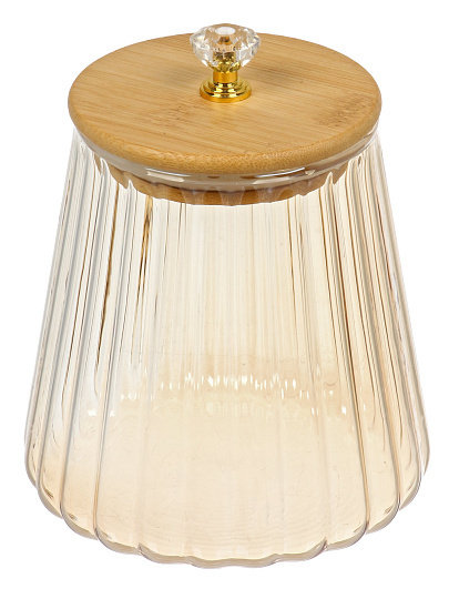 Банка для сыпучих продуктов, стекло, 0.75 л, с крышкой, Barouge, Glass Honey Jar, BC-006, бронза