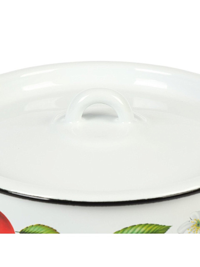 Набор посуды эмалированная сталь, 3 предмета, кастрюли 1.5, 2.9, 4.5 л, индукция, СтальЭмаль, Вишня ягоды, 1с33