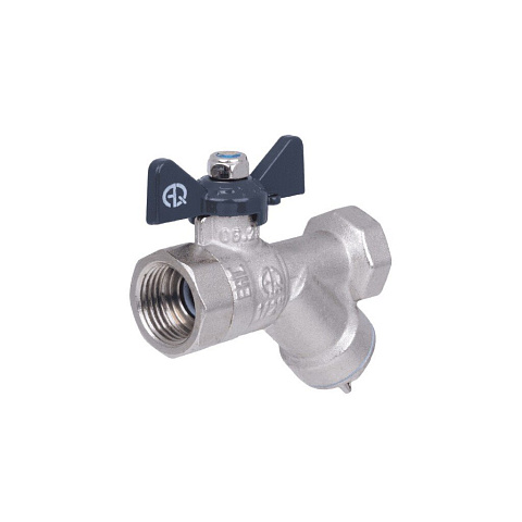 Кран для воды с фильтром бабочка 1/2", г-г, ручка, AquaLink