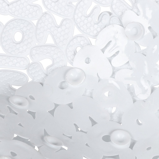 Коврик противоскользящий для ванной, антискользящий, 0.68х0.37 м, белый, A090005