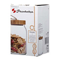 Банка для сыпучих продуктов, стекло, 0.86 л, с крышкой, Pasabahce, Woody, 43583B - фото 2