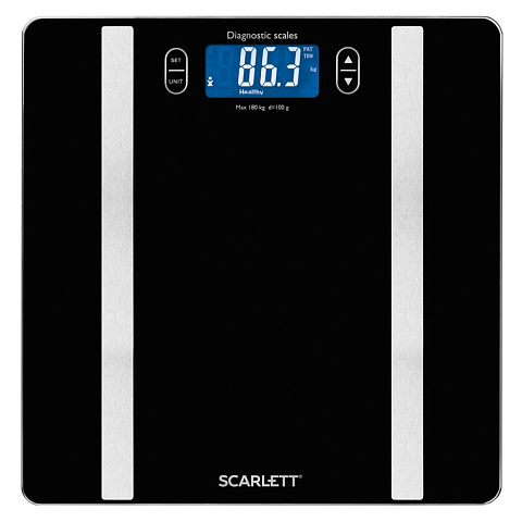 Весы напольные электронные, Scarlett, SL-BS34ED42, стекло, до 180 кг, черные