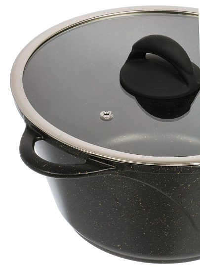 Кастрюля алюминий, антипригарное покрытие, 5 л, крышка стекло, Гурман, Eclipse, ГМк503ЭКИ, индукция