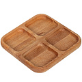 Менажница дерево, 20x20x2 см, 4 секции, 2К-033wd