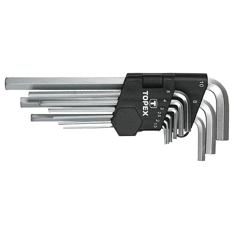 Ключи шестигранные 1.5-10 мм, набор 9 шт., TOPEX, 35D956