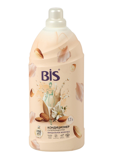 Кондиционер для белья BIS, 1.7 л, Миндальное молочко, концентрат