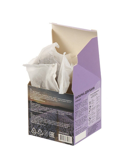 Запарка для бани лаванда, 5 г, фильтр-пакет, 15 шт, Бацькина Баня, Лаванда, 21029