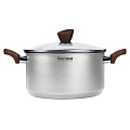 Кастрюля нержавеющая сталь, 2.8 л, с крышкой, крышка стекло, Rondell, Kortado, RDS-1109, индукция - фото 2