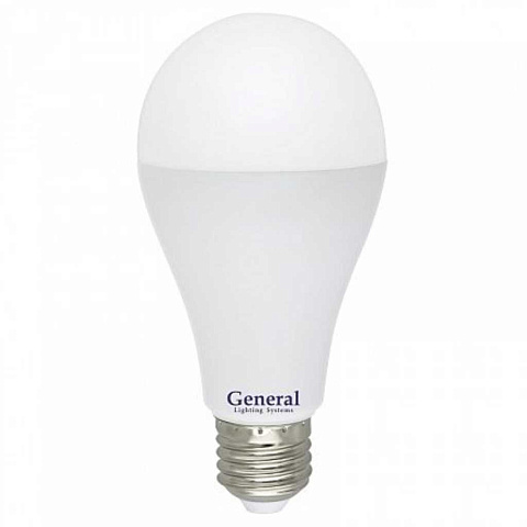 Лампа светодиодная E27, 25 Вт, 230 В, груша, 6500 К, холодный белый свет, General Lighting Systems, GLDEN-WA67, 690300