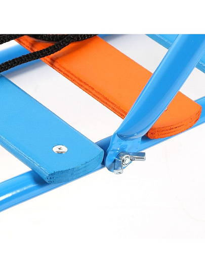 Санки Ветерок, В1/Г2, без рисунка, металлическая спинка, голубые, Nika