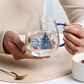 Кружка стекло, 400 мл, 7.5х8.5 см, Зимняя сказка, Daniks