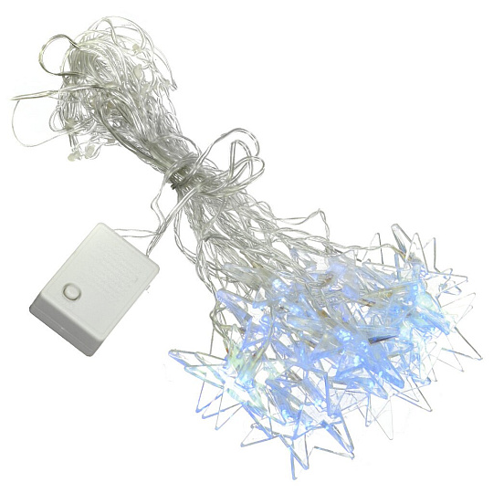 Гирлянда 30 ламп, 3 м, 8 режимов, Звездочки, Волшебная страна, свет мультиколор, прозрачная, в помещении, сетевая, 30LED-S, 101560