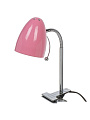 Светильник настольный на прищепке, E27, 60 Вт, серебристый, абажур розовый, Ultraflash, UF-376 C14, 14600