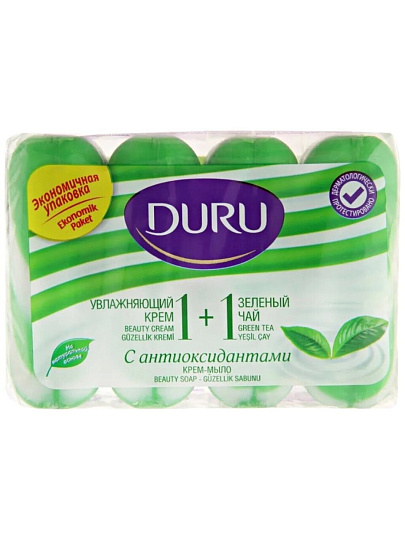 Мыло Duru, 1+1 Экстракты зеленого чая, 4 шт, 80 г