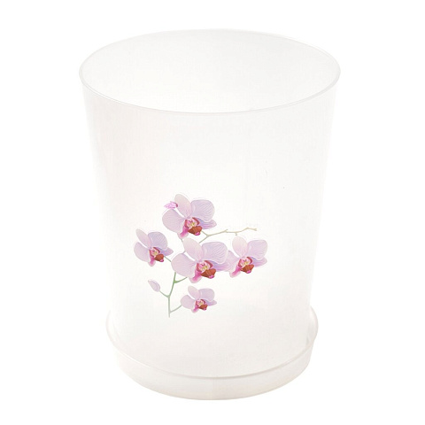 Горшок для цветов пластик, 3.5 л, 17х21.5 см, для орхидей, белый, Альтернатива, М1606