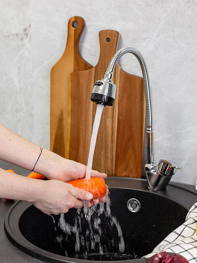 Смеситель для кухни, Gota Rocio, гибкий излив, с картриджем, хром, 105042-GR