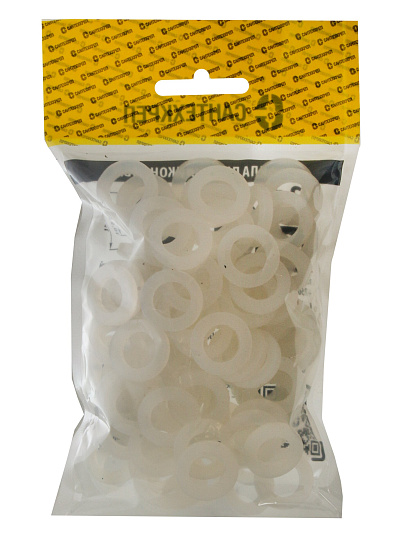 Прокладка уплотнительная 100 шт, 1/2'', ПВХ, прозрачная, СантехКреп, 2.11.1.Ф