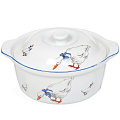 Форма для запекания керамика, 18х18х8 см, круглая, с крышкой, Lefard, Гуси, 792-001 - фото 2