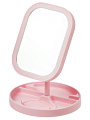 Зеркало настольное, 28х19.5х14.4 см, прямоугольное, с подставкой, розовое, Y4-11528 - фото 3