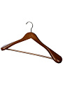 Вешалка-плечики для одежды, 45 см, дерево, костюмная, темно-коричневая, Рыжий кот, 107914