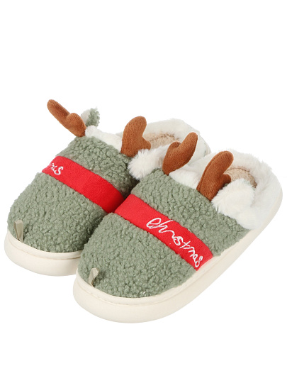 Тапки для женщин, полиэстер, зеленые, р. 38-39, Кристмас тайм, A210387