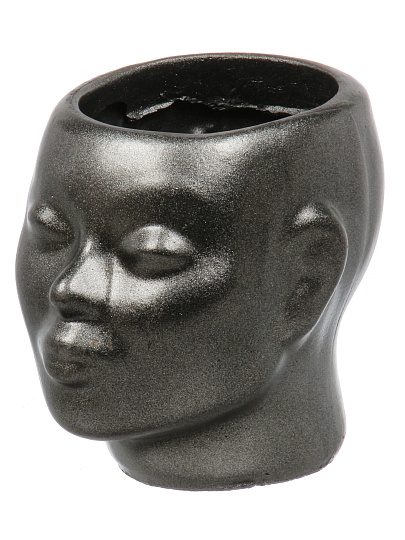 Кашпо гипс, 0.5 л, 16х19 см, мокрый асфальт, Гарденвилл, Нефертити, 369/2