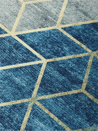 Коврик интерьерный 0.48х0.78 м, сине-серый, хлопковый, Y4-6813