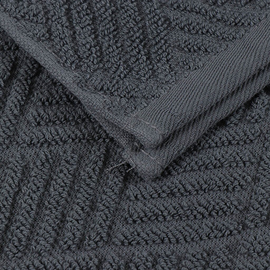 Полотенце кухонное махровое, 30х50 см, 450 г/м2, 100% хлопок, Barkas, Листопад, темно-серое, Узбекистан