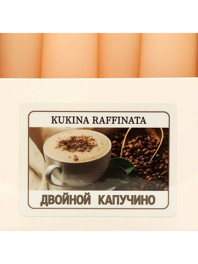 Свеча декоративная ароматическая, 25.5х2.2 см, 4 шт, Kukina Raffinata, Двойной капучино