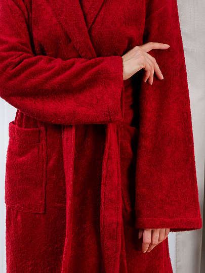 Халат унисекс, махровый, 100% хлопок, бордовый, XXXL, 56-58, Silvano