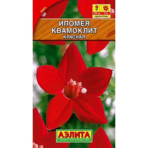 Семена Цветы, Ипомея, Квамоклит красная, 0.5 г, цветная упаковка, Аэлита