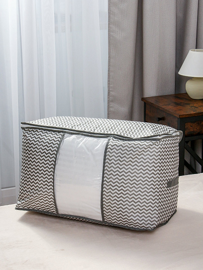 Кофр д/хранен, 57*31*35, с окном, сер волна, A190066