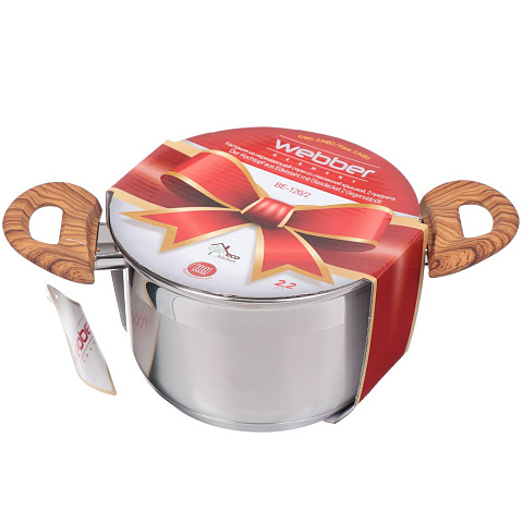 Кастрюля из нержавеющей стали Webber BE-120/2, 2.2 л