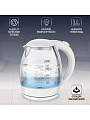 Чайник электрический JVC, JK-KE1514, белый, 1.7 л, 2200 Вт, скрытый нагревательный элемент, стекло - фото 2