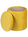 Пуф 32х32х35 см, МДФ, ткань, велюр, до 110 кг, круглый, желтый, Люкс, L030006 - фото 2