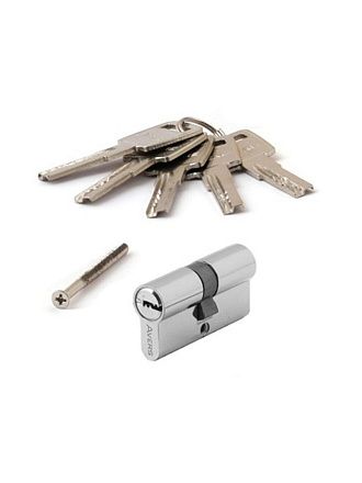 Личинка замка двери Avers, ZM-60-C-CR, 21642, ЦАМ, 60 мм, с заверткой, хром, 30/30