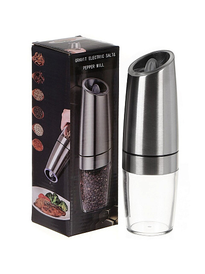 Электрическая мельница нержавеющая сталь, стекло, 20.5 см, для специй, серебристая, Y4-6196